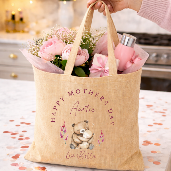 Personalised Animal Tote Bag For Auntie