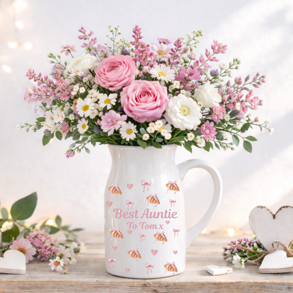 Personalised Breakfast Croissant Vase For Auntie