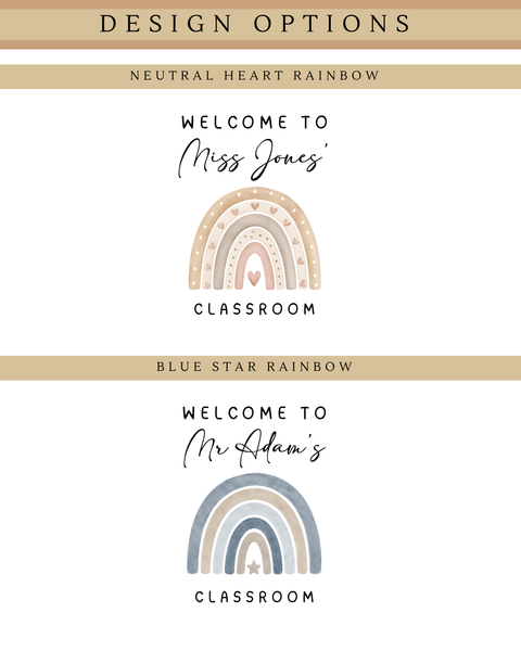 Personalised Teacher Rainbow Flag Banner Sign For Classroom