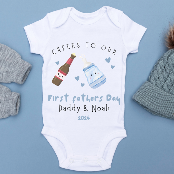 Personalised Bottle Fathers Day Babygrow