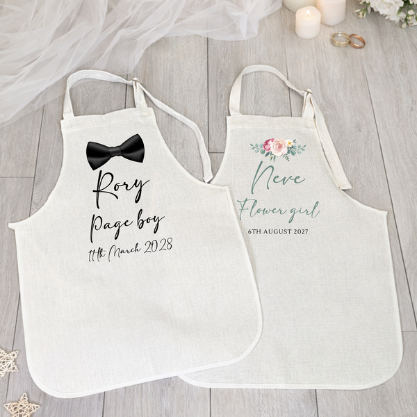 Personalised Wedding Apron For Page Boy