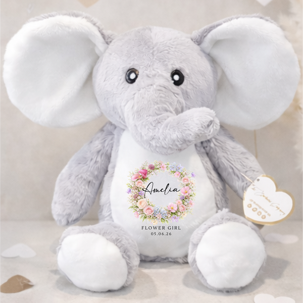 Personalised Flower Girl Wreath Bunny