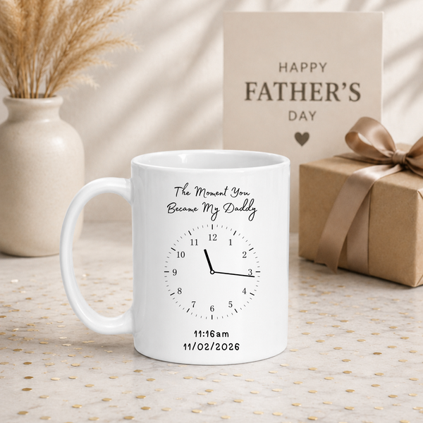 Personalised Photo Mug & Coaster Set – The Moment You Became My Daddy | Father's Day Gift