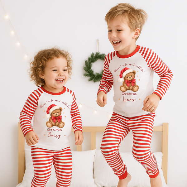 Personalised Teddy Bear Matching Family Pyjamas