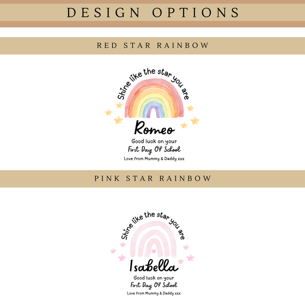 Personalised Rainbow First Day At School Soft Toy
