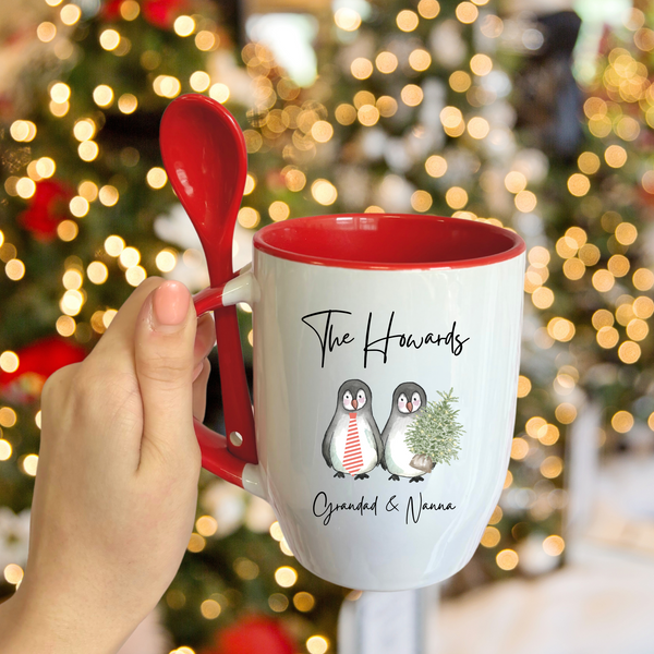 Personalised Penguin Mug & Spoon