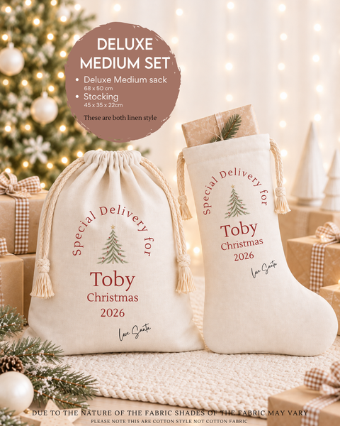 Personalised Christmas Stocking with Name - Family Christmas Keepsake