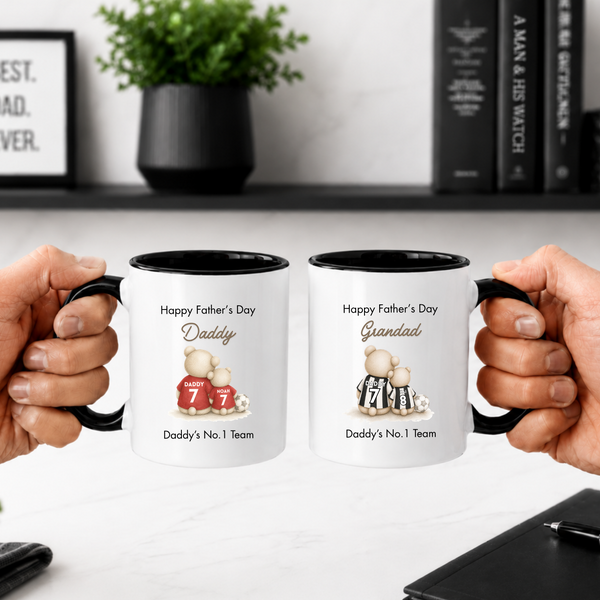 Personalised Football Bear Mug For Fathers Day