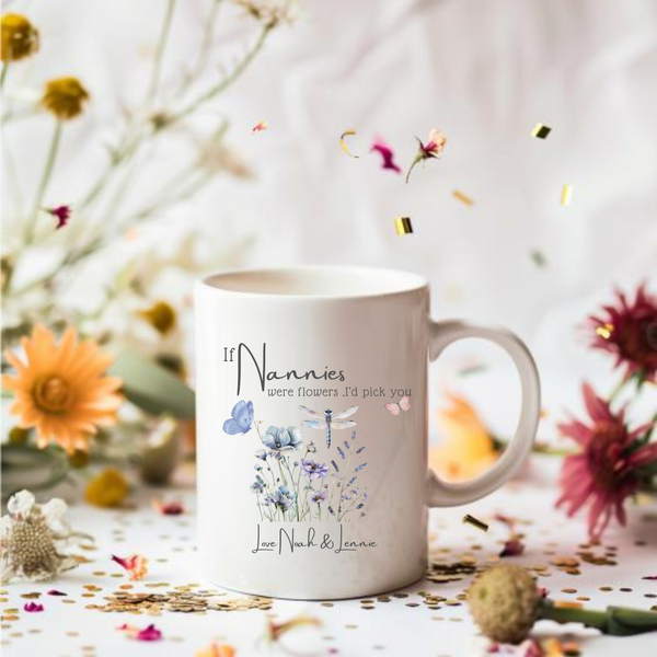 Personalised Vase Mothers Day Gift For Nanny, Grandad Gift Mug and Hanging
