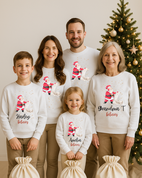 Personalised Santa Sweatshirt Maching For Family