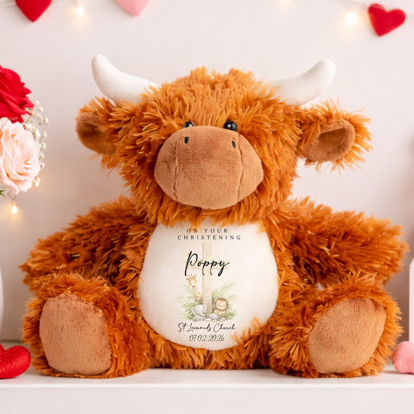 Personalised Christening Cross Teddy Bear & Gift Set