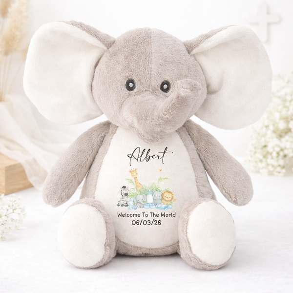 Personalised Safari New Baby Teddy Bear