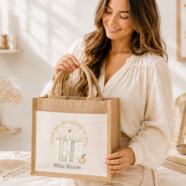 Personalised Teacher Tote Bag | Thank You Teacher Gift UK