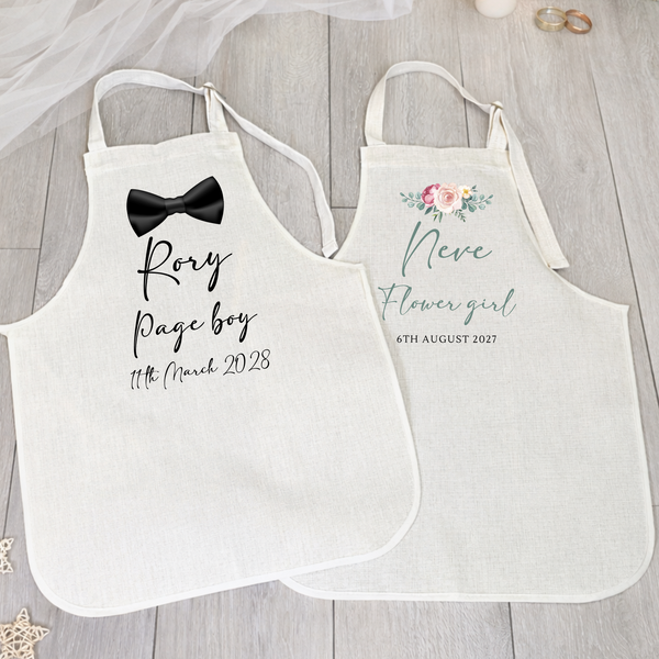Personalised Wedding Apron For Page Boy