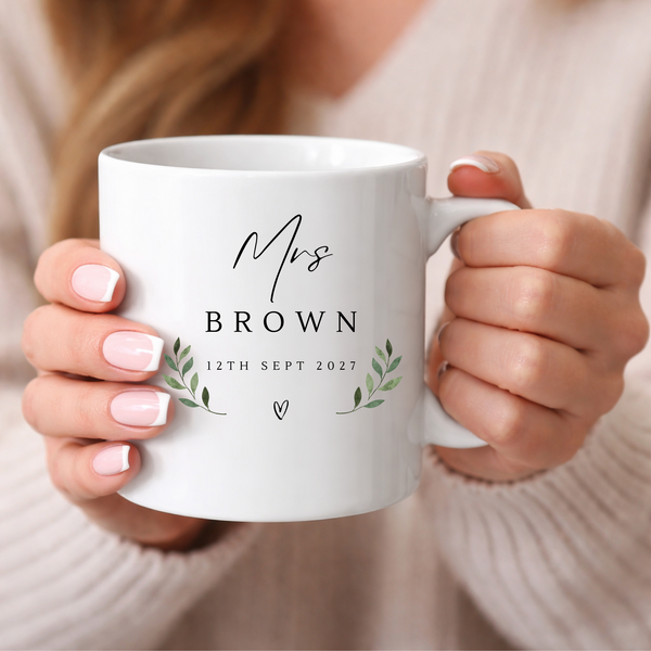 Personalised Mr & Mrs Wedding Mug Set