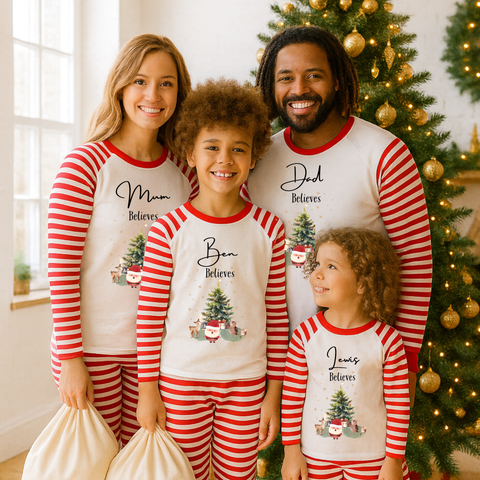 Personalised Matching Family Santa Pyjamas - Matching Pajamas