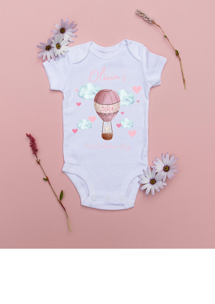 Personalised First Valentines Babygrow