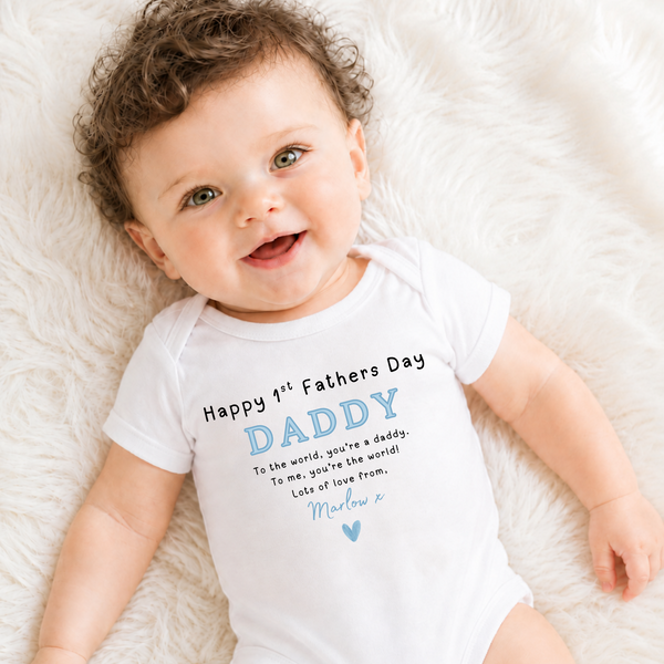 Personalised First Father's Day Baby Clothing | Custom Name Gift for New Dads