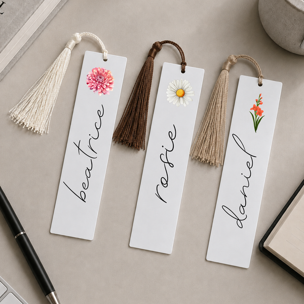 Personalised Birth Flower Bookmark | Name Gift