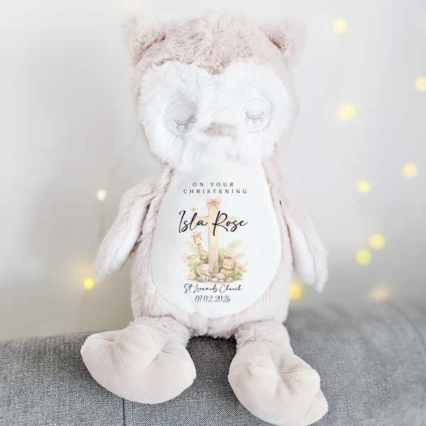Personalised Christening Cross Teddy Bear & Gift Set
