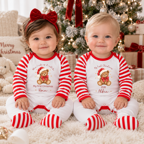 Personalised Teddy Bear Matching Family Pyjamas