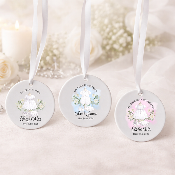 Personalised Christening Ceramic Hanging For Kids