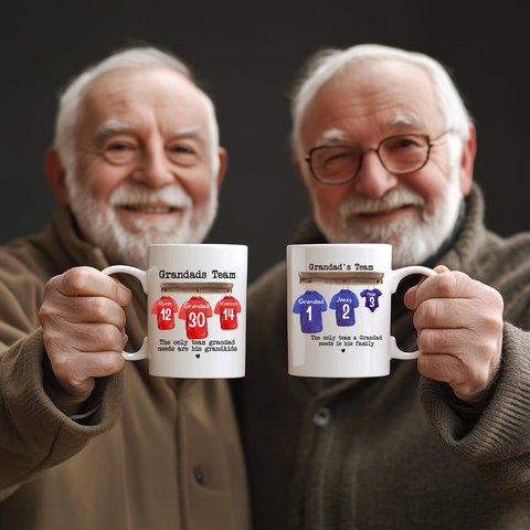 Personalised Fathers Day Gift, Grandad Football Team Mug