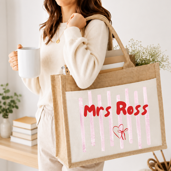 Personalised Stripey Tote Bag For Her