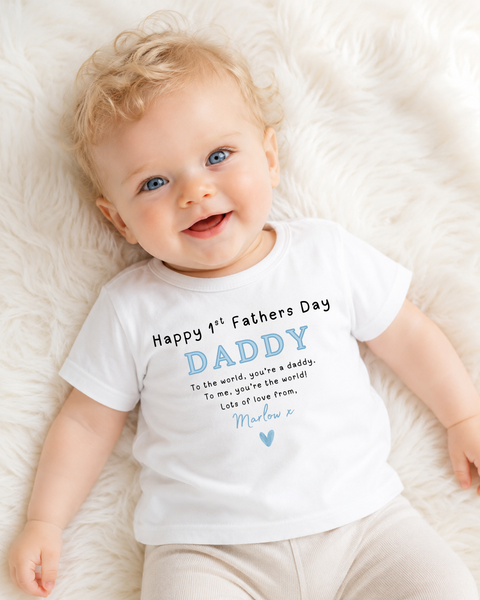 Personalised First Father's Day Baby Clothing | Custom Name Gift for New Dads