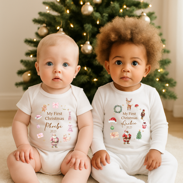 My First Christmas Babygrow – Personalised Baby’s First Xmas Outfit