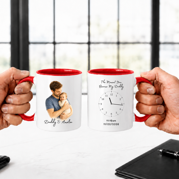 Personalised Photo Mug & Coaster Set – The Moment You Became My Daddy | Father's Day Gift