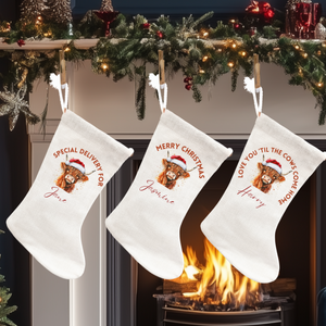 Personalised Highland Cow Stocking