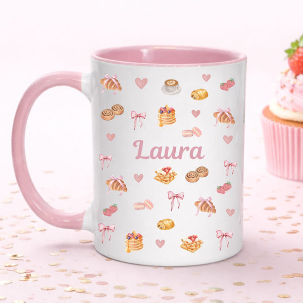 Personalised Breakfast Croissant Mug For Her