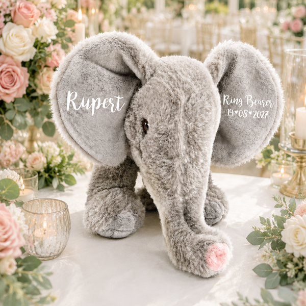 Personalised Eco-Friendly Ring Bearer Elephant Soft Toy
