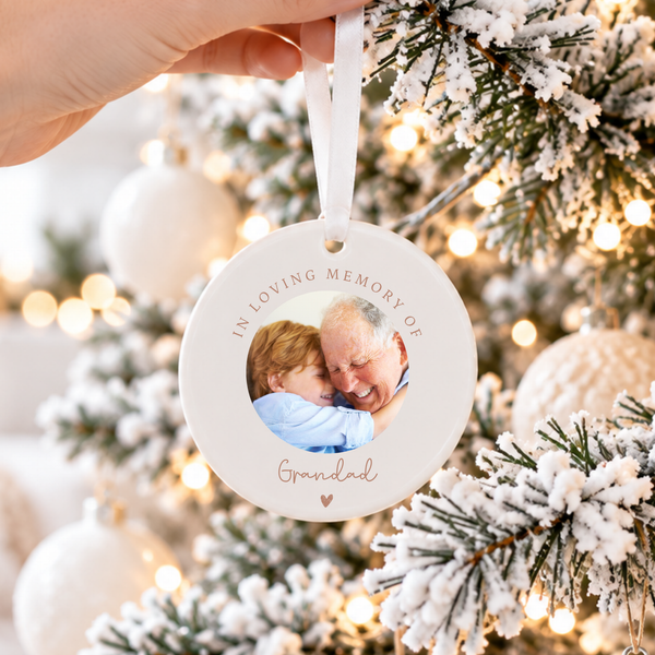 Personalised Photo Memorial Ornament – Ceramic Remembrance Keepsake