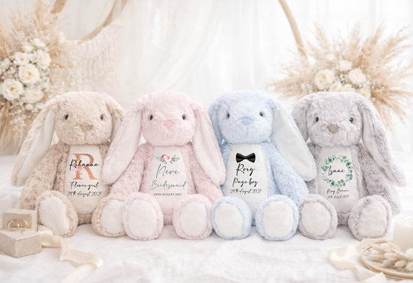 Personalised Wedding Party Gift Sack & Soft Toy Set