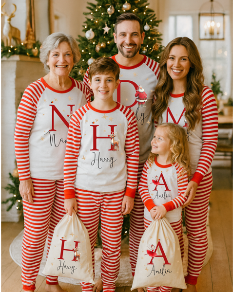 Personalised Santa Matching Family Pyjamas - Matching Pajamas