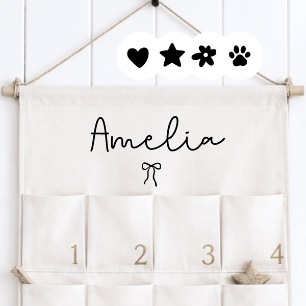 Personalised Fabric Advent Calendar – Minimalist 24 Pocket Christmas Countdown