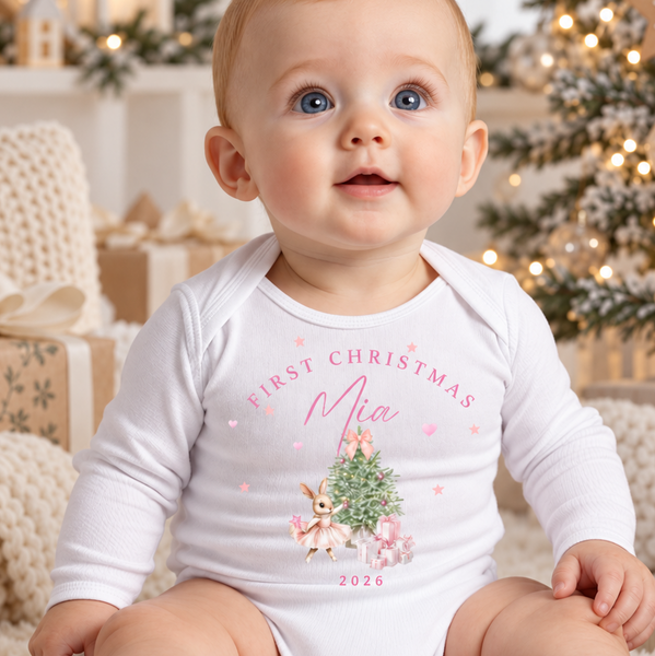 Personalised First Christmas Baby Vest