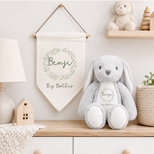 Personalised Big Sister & Big Brother Gift – New Sibling Soft Toy