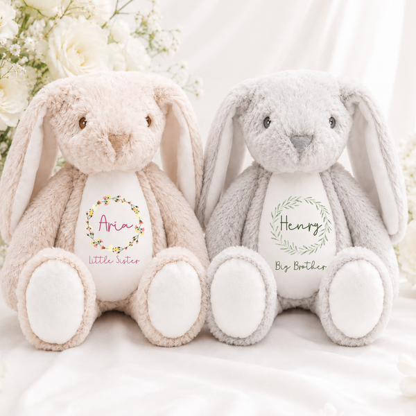 Personalised Big Sister & Big Brother Gift – New Sibling Soft Toy