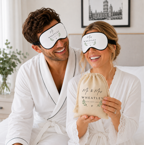 Personalised Bride & Groom Eye Masks | Wedding Gift