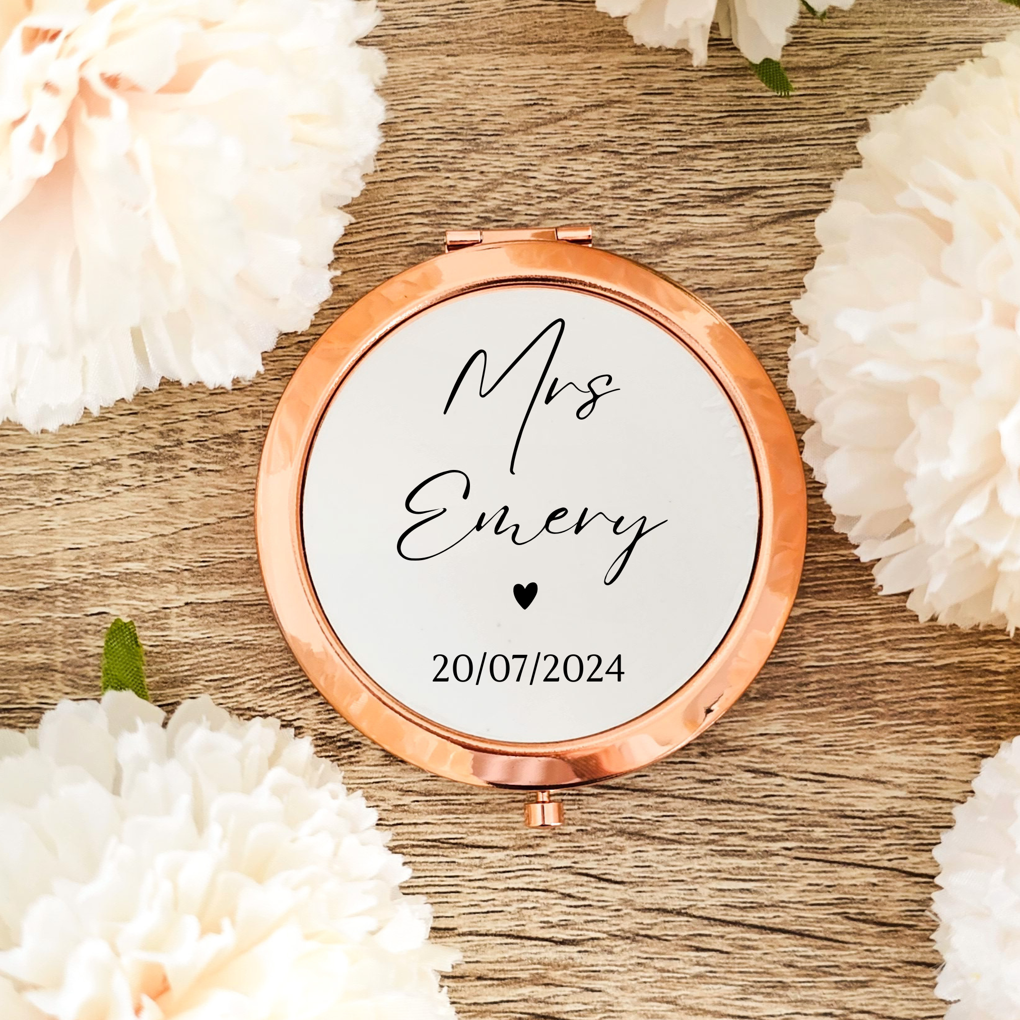 Personalised Compact Mirror For Brides