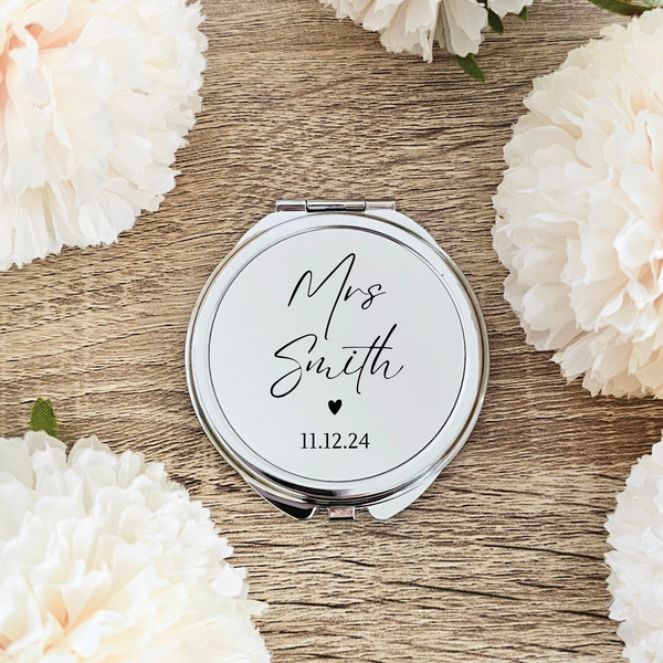 Personalised Compact Mirror For Brides