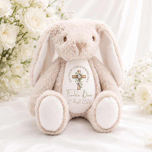 Personalised Christening Bunny Gift | Baptism Keepsake for Baby