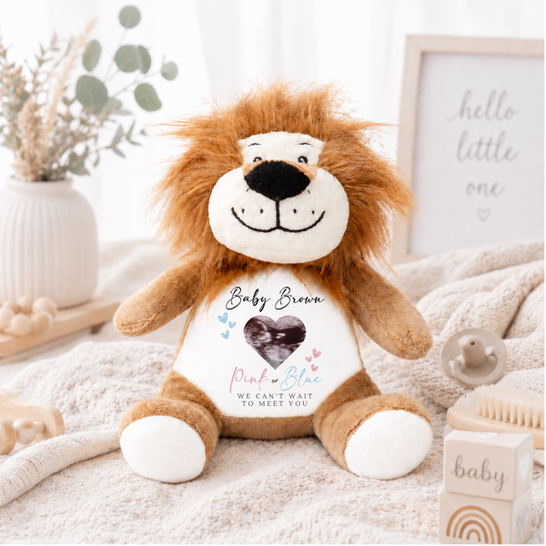 Personalised Gender Reveal Baby Scan Soft Toys
