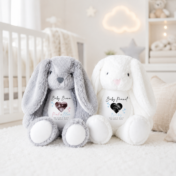 Personalised Gender Reveal Baby Scan Soft Toys