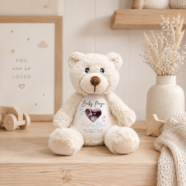 Personalised Gender Reveal Baby Scan Soft Toys