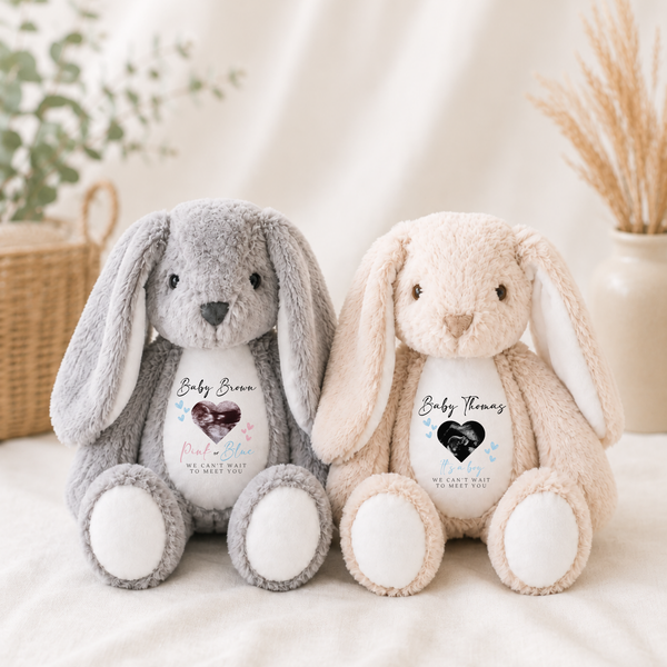 Personalised Gender Reveal Baby Scan Soft Toys