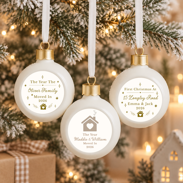 Personalised First Christmas New Home Bauble